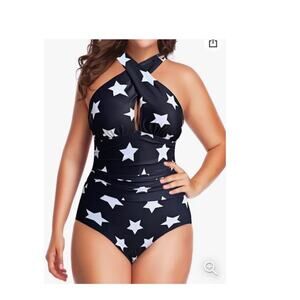 You Di An Women's One Piece Front Cross Backless Bathing Suit Size 2XL NWT